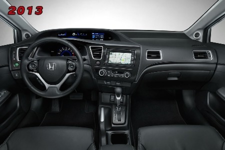 Honda Civic 2013 - Nhiều cải tiến - 3 So sánh nội thất xe Civic 2012 với bản 2013 mới ra mắt